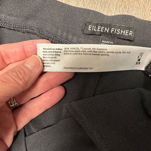 Eileen Fisher charcoal tencel pants - Picture 6 of 6